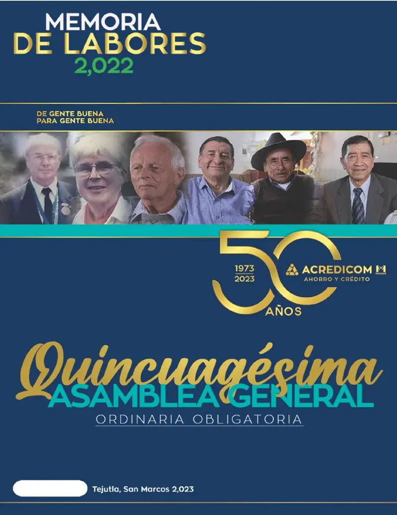 Portada de memoria de labores 2022